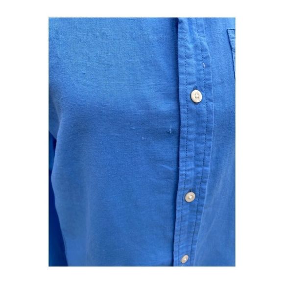 Gap Kids Blue Linen Button Down Dress Shirt Sz XXL Youth - Picture 3 of 11
